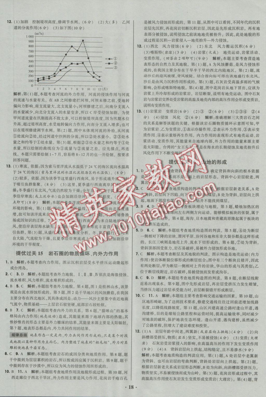 經綸學典黑白題高中地理1自然地理必修1 參考答案第18頁