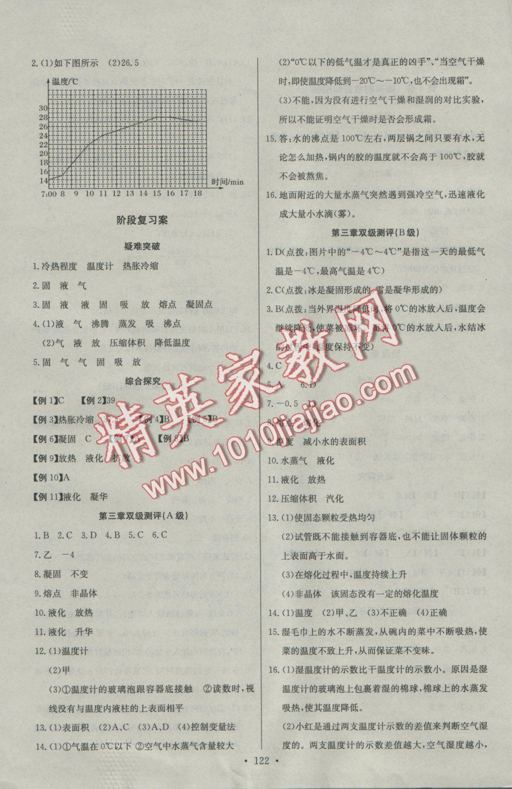 2016年長(zhǎng)江全能學(xué)案同步練習(xí)冊(cè)八年級(jí)物理上冊(cè)人教版 參考答案第8頁(yè)