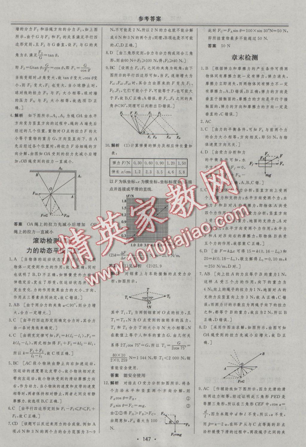 資源與評(píng)價(jià)物理必修1人教版 參考答案第19頁(yè)