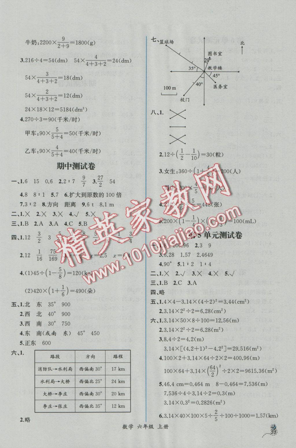 2016年同步导学案课时练六年级数学上册人教版 参考答案第17页