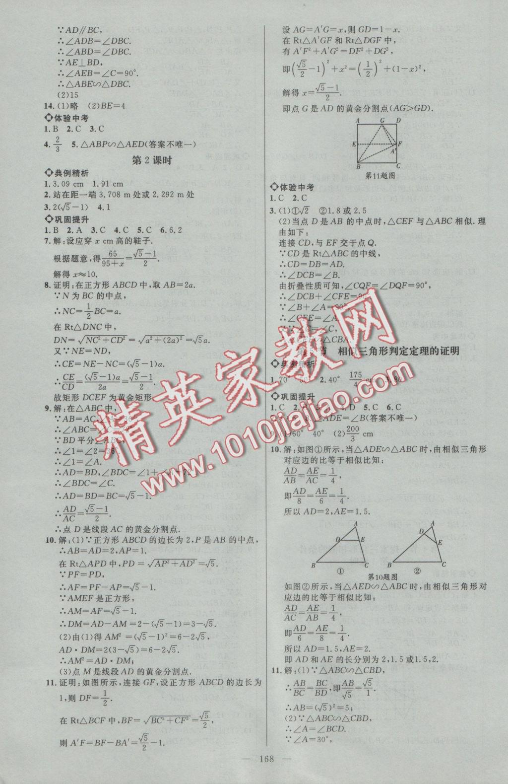 2016年細解巧練九年級數(shù)學上冊北師大版 參考答案第11頁