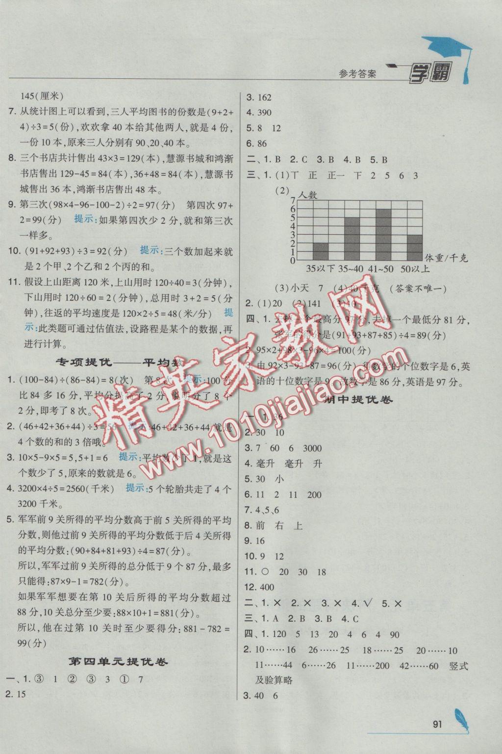 2016年經(jīng)綸學(xué)典學(xué)霸四年級(jí)數(shù)學(xué)上冊(cè)江蘇版 參考答案第7頁(yè)