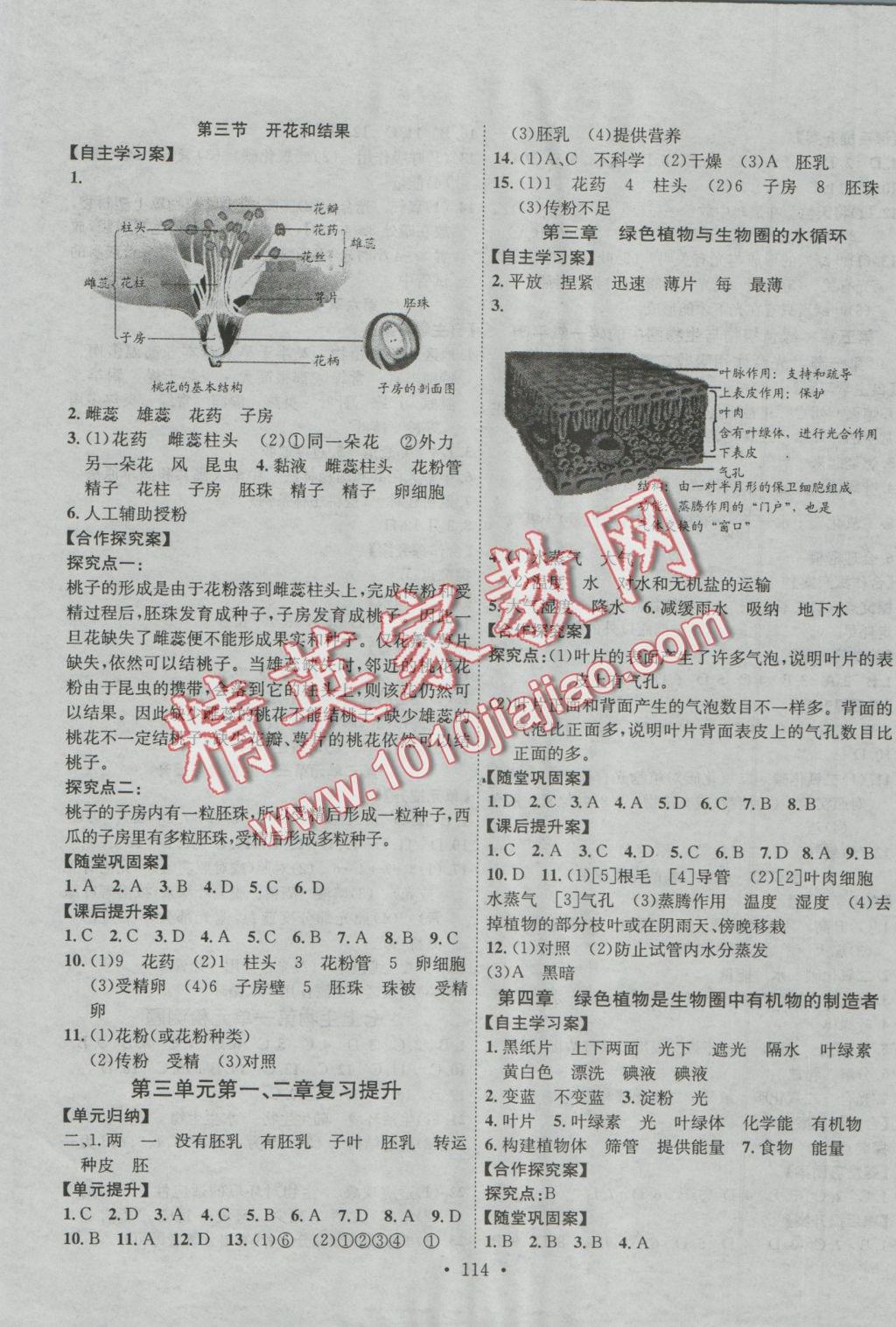 2016年课堂导练1加5七年级生物上册人教版 参考答案第6页