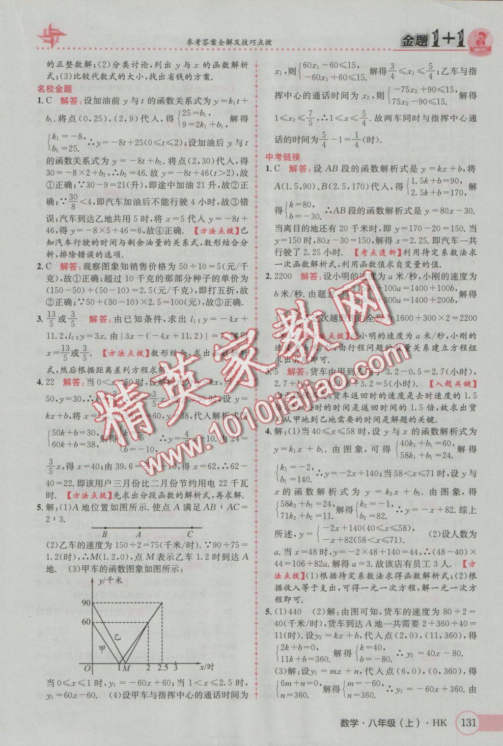 2016年金題1加1八年級數學上冊滬科版 參考答案第15頁