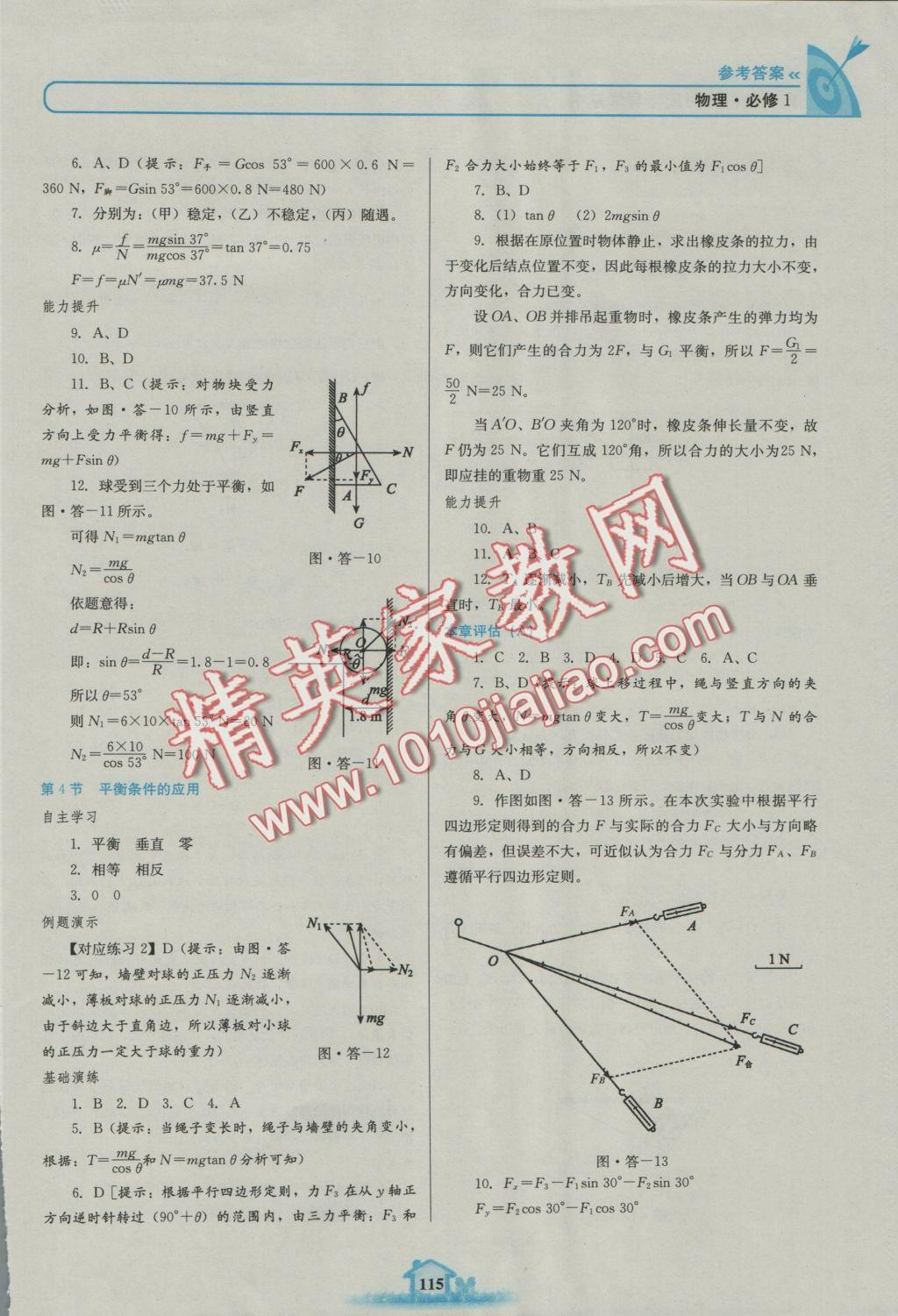 高中課標(biāo)教材同步導(dǎo)學(xué)名校學(xué)案物理必修1魯科版 參考答案第9頁(yè)