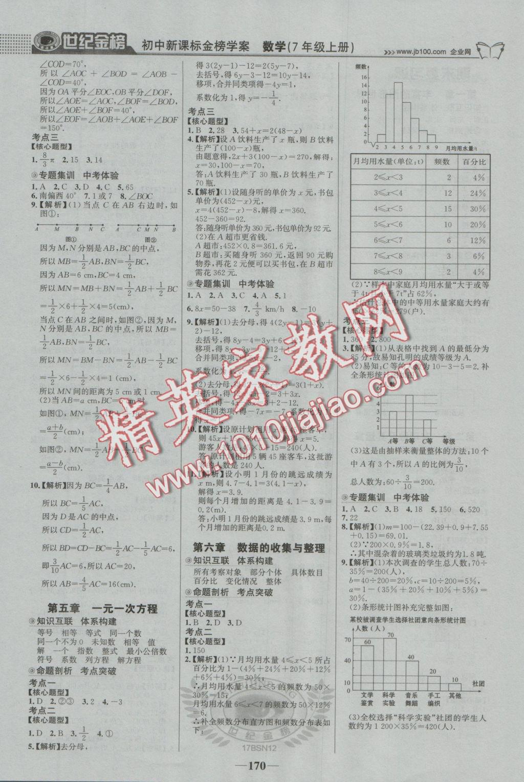 2016年世紀金榜金榜學(xué)案七年級數(shù)學(xué)上冊北師大版 參考答案第15頁