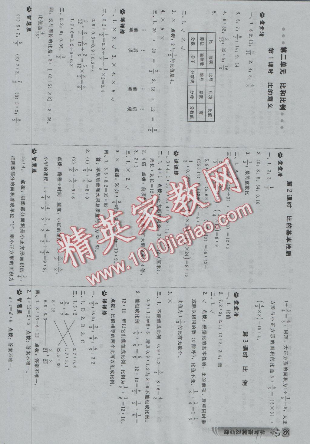 2016年綜合應(yīng)用創(chuàng)新題典中點(diǎn)六年級數(shù)學(xué)上冊冀教版 參考答案第3頁