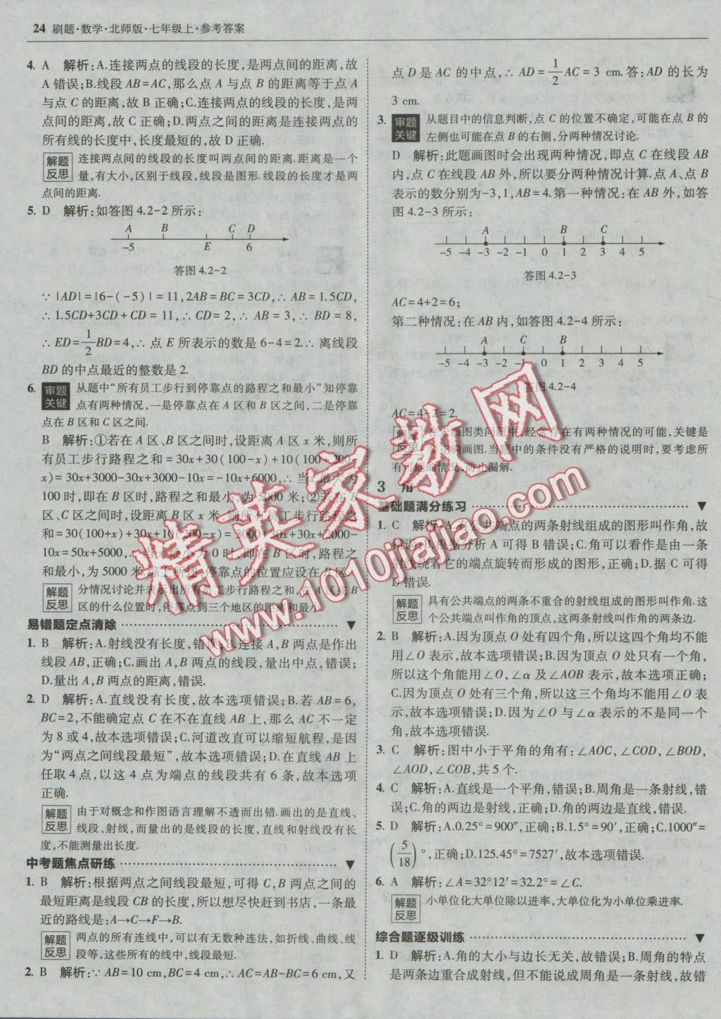 2016年北大綠卡刷題七年級(jí)數(shù)學(xué)上冊(cè)北師大版 參考答案第23頁(yè)