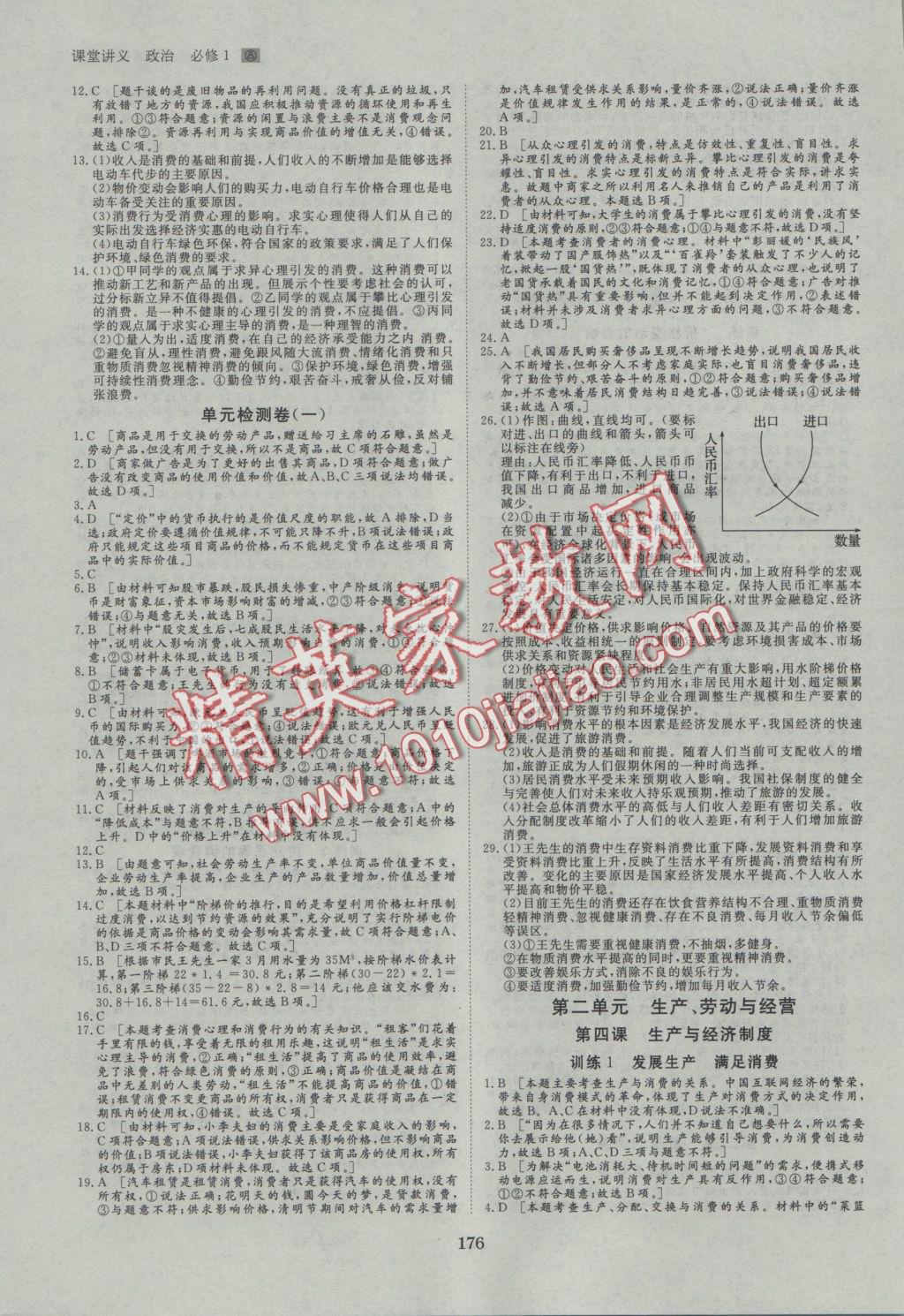 創(chuàng)新設計課堂講義政治必修1人教版 參考答案第15頁