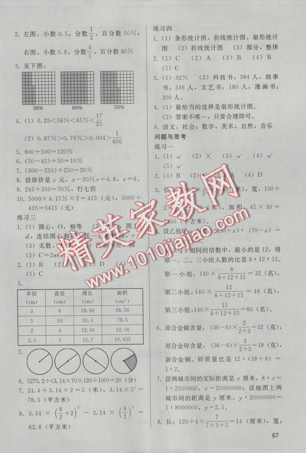 2016年基本功訓(xùn)練六年級(jí)數(shù)學(xué)上冊(cè)冀教版 參考答案第8頁