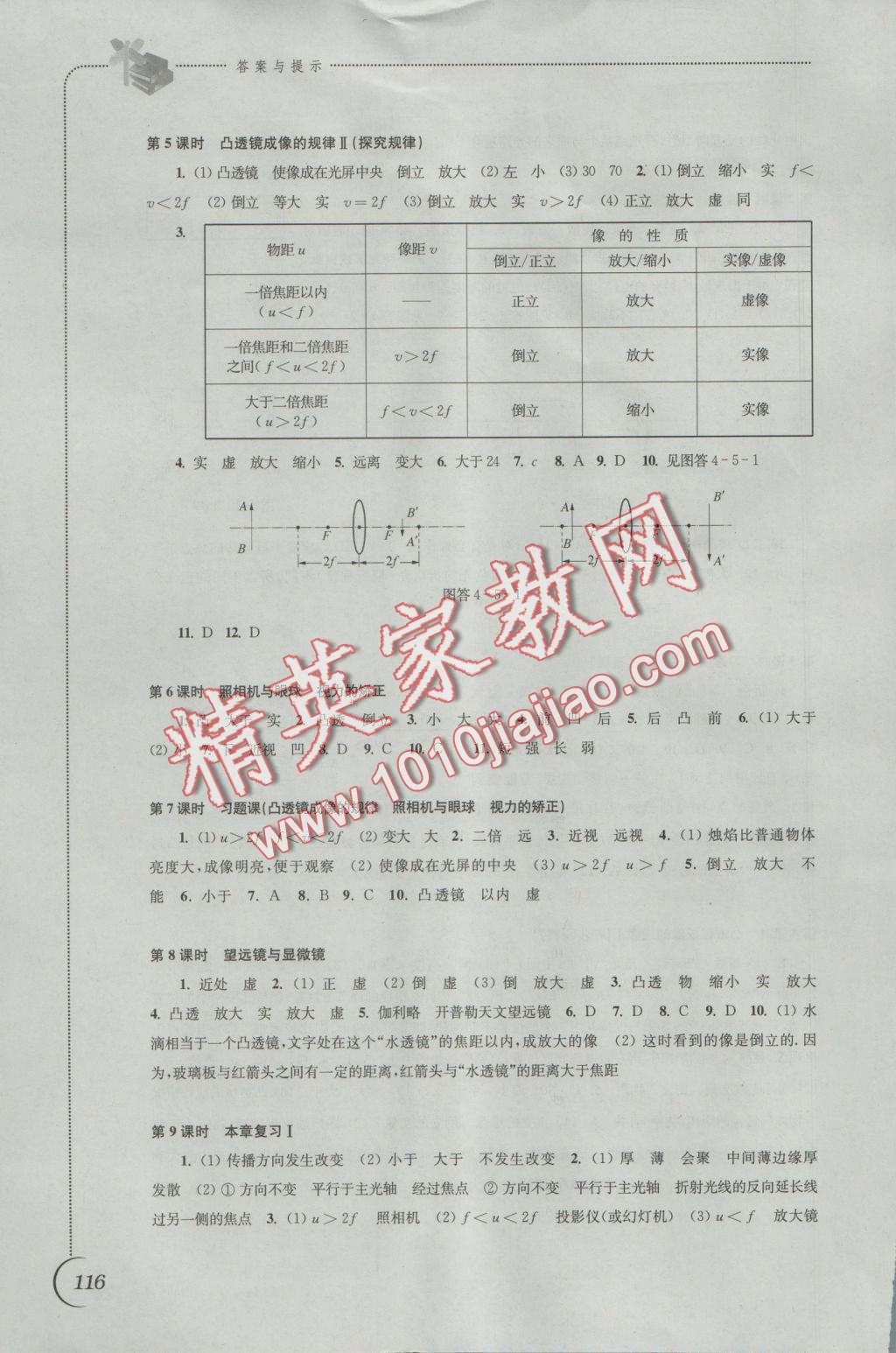 2016年同步練習(xí)八年級(jí)物理上冊(cè)蘇科版江蘇鳳凰科學(xué)技術(shù)出版社 參考答案第8頁(yè)