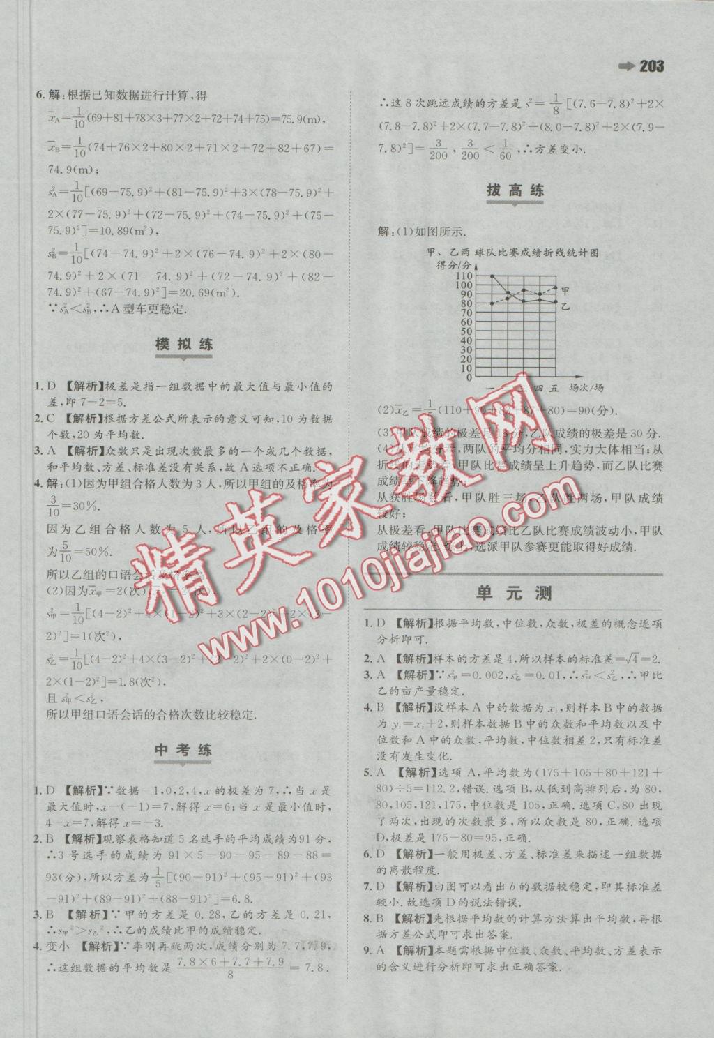 2016年一本九年級數(shù)學(xué)全一冊蘇科版 參考答案第19頁