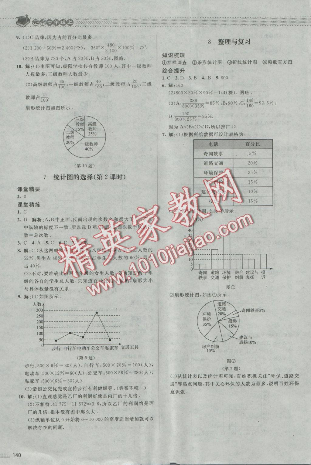 2016年课堂精练七年级数学上册北师大版第7版 参考答案第21页