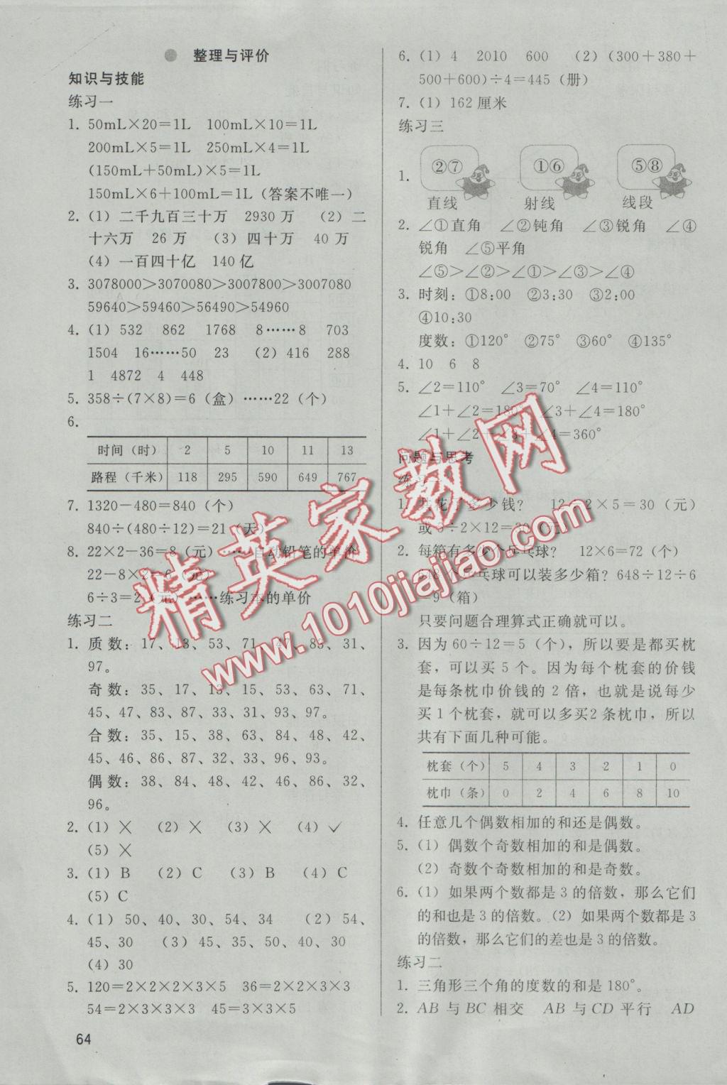 2016年基本功訓(xùn)練四年級(jí)數(shù)學(xué)上冊(cè)冀教版 參考答案第7頁(yè)