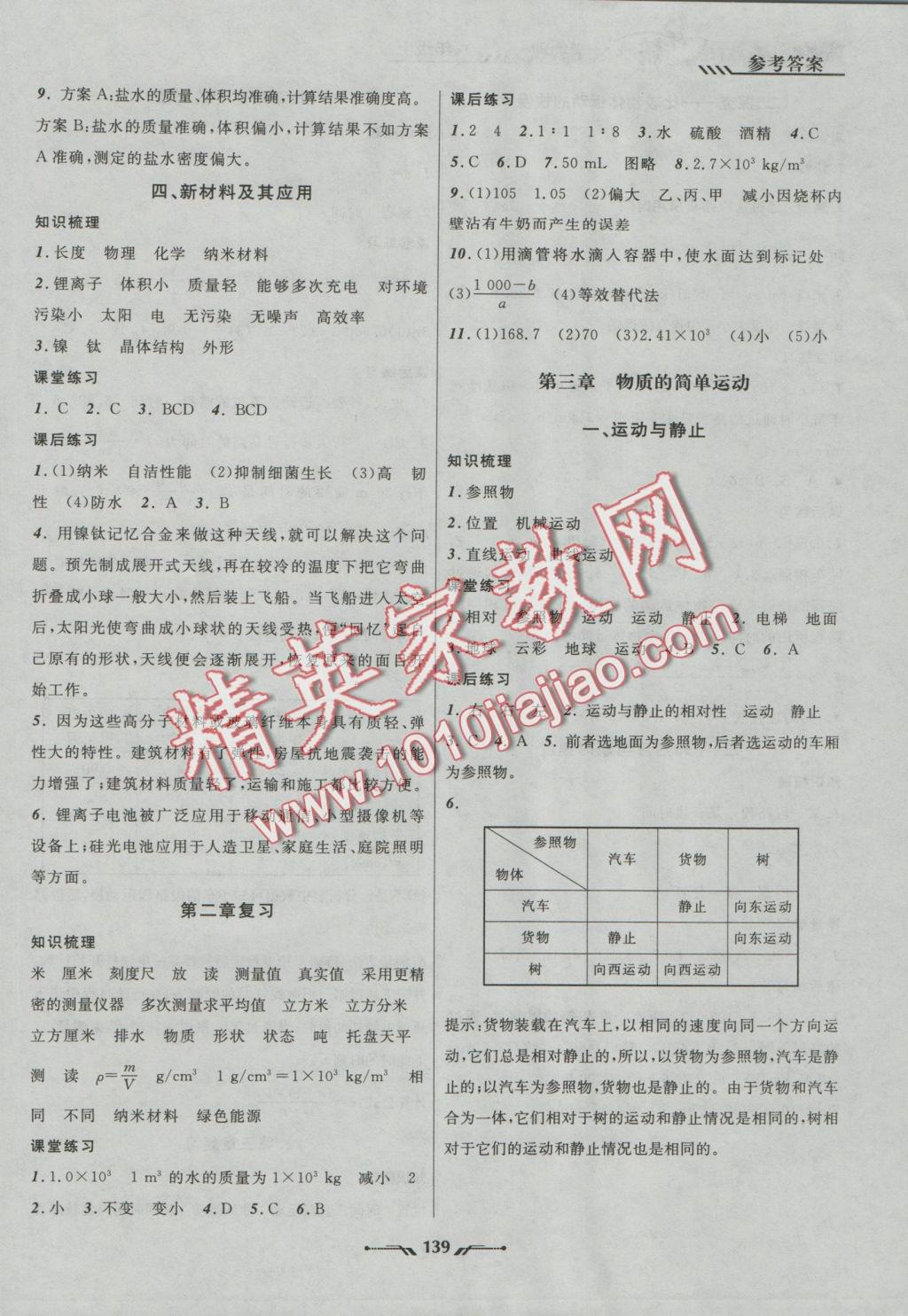 2016年新课程新教材导航学物理八年级上册北师大版 参考答案第7页