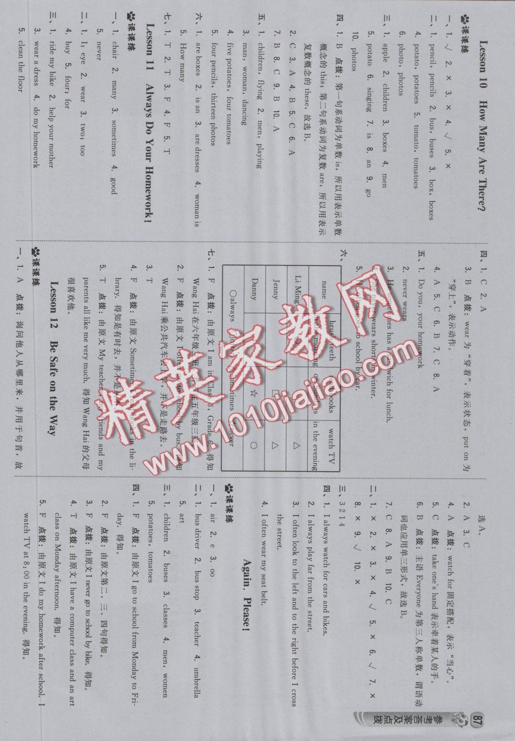 2016年綜合應(yīng)用創(chuàng)新題典中點(diǎn)六年級英語上冊冀教版三起 參考答案第5頁