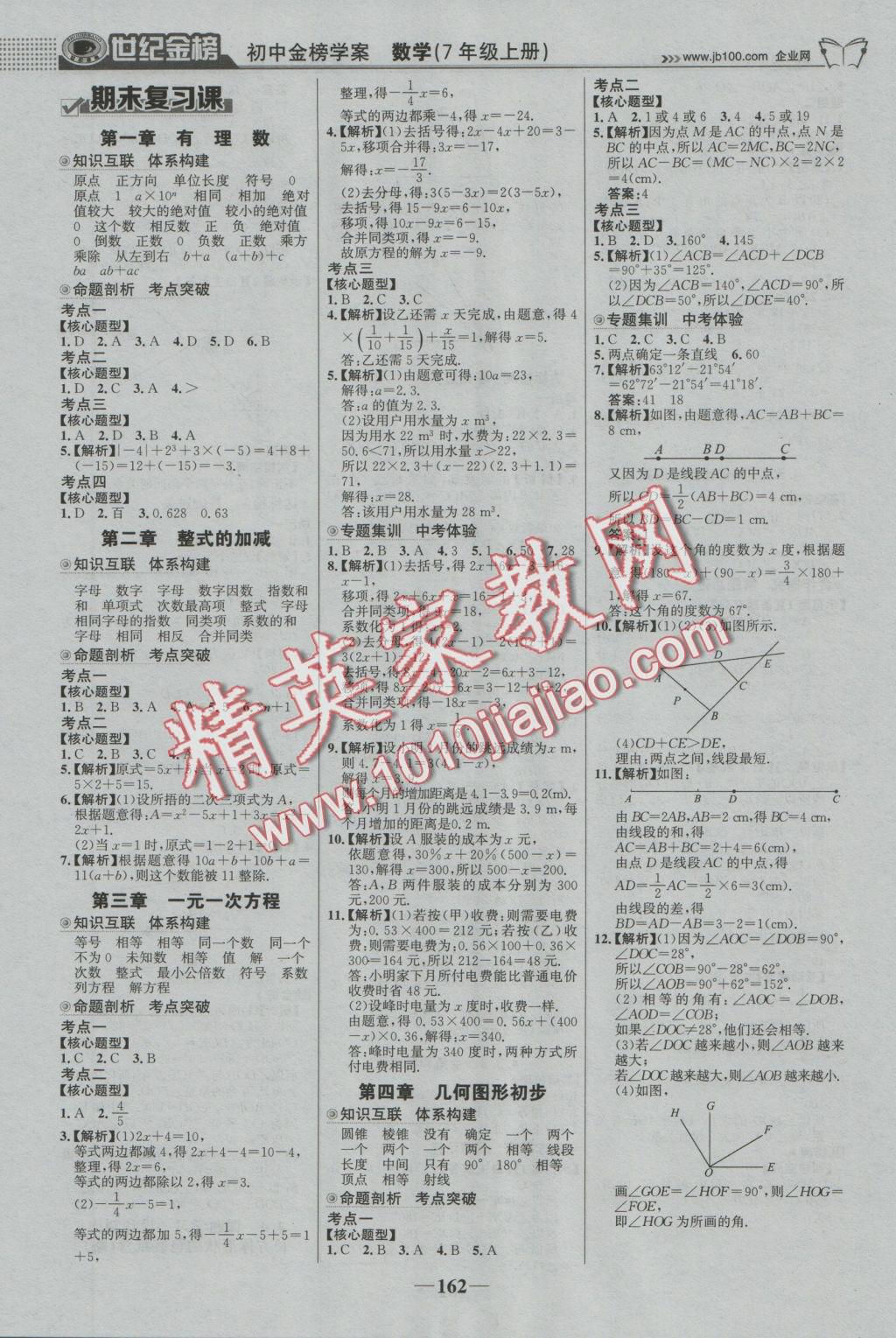 2016年世紀(jì)金榜金榜學(xué)案七年級(jí)數(shù)學(xué)上冊(cè)人教版 參考答案第15頁