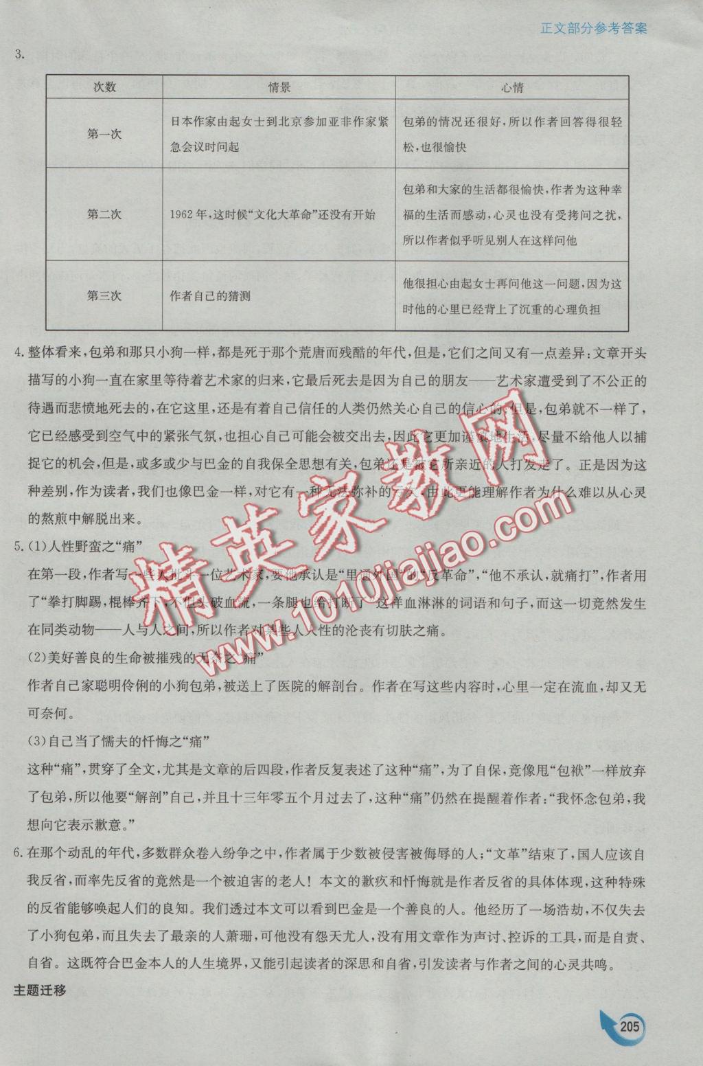 安徽省高中新课标同步作业语文必修1人教版黄山书社 参考答案第33页