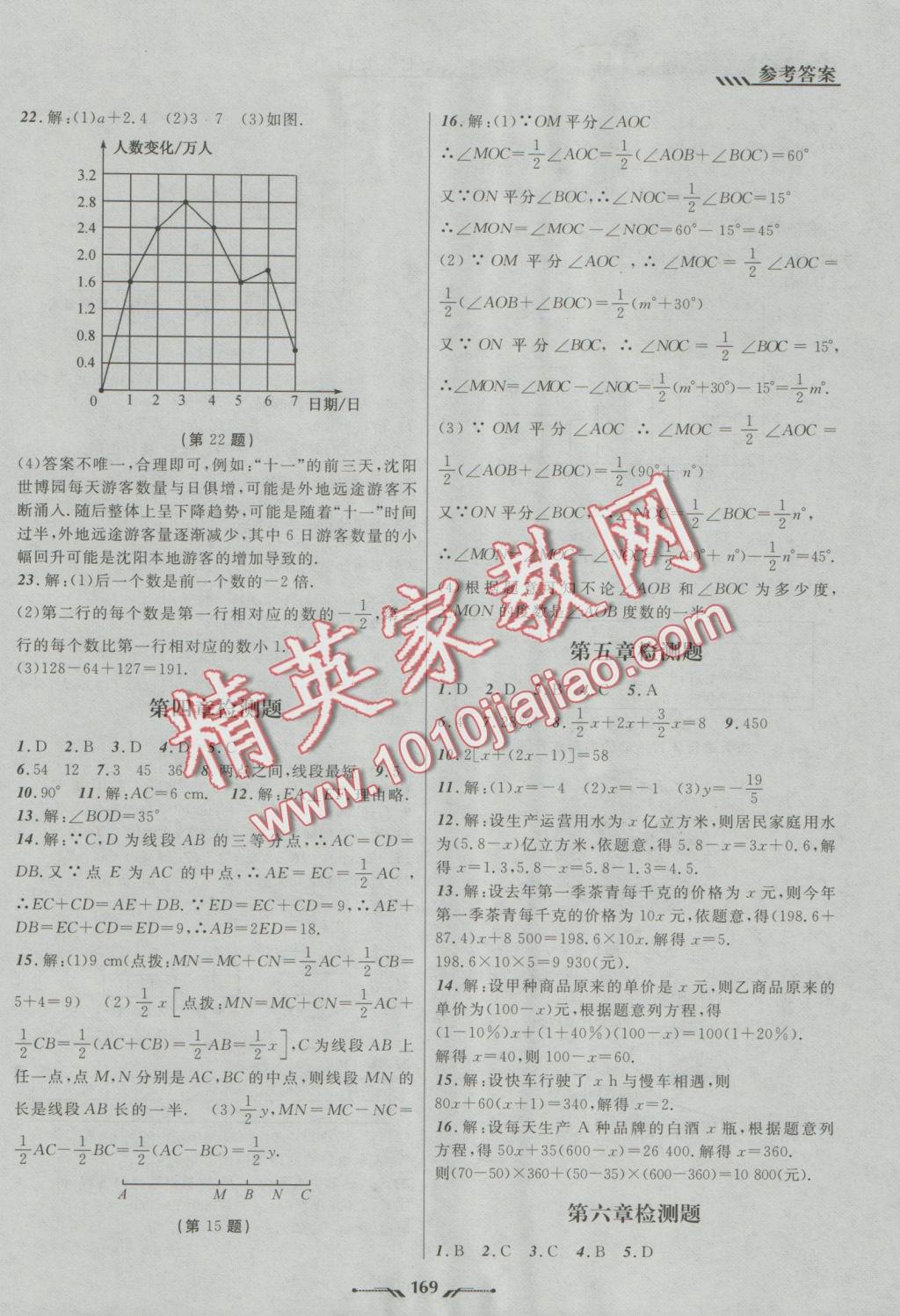 2016年新课程新教材导航学数学七年级上册北师大版 参考答案第17页