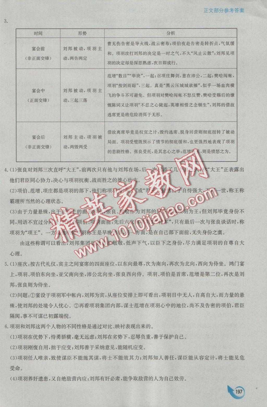 安徽省高中新課標(biāo)同步作業(yè)語(yǔ)文必修1人教版黃山書(shū)社 參考答案第25頁(yè)