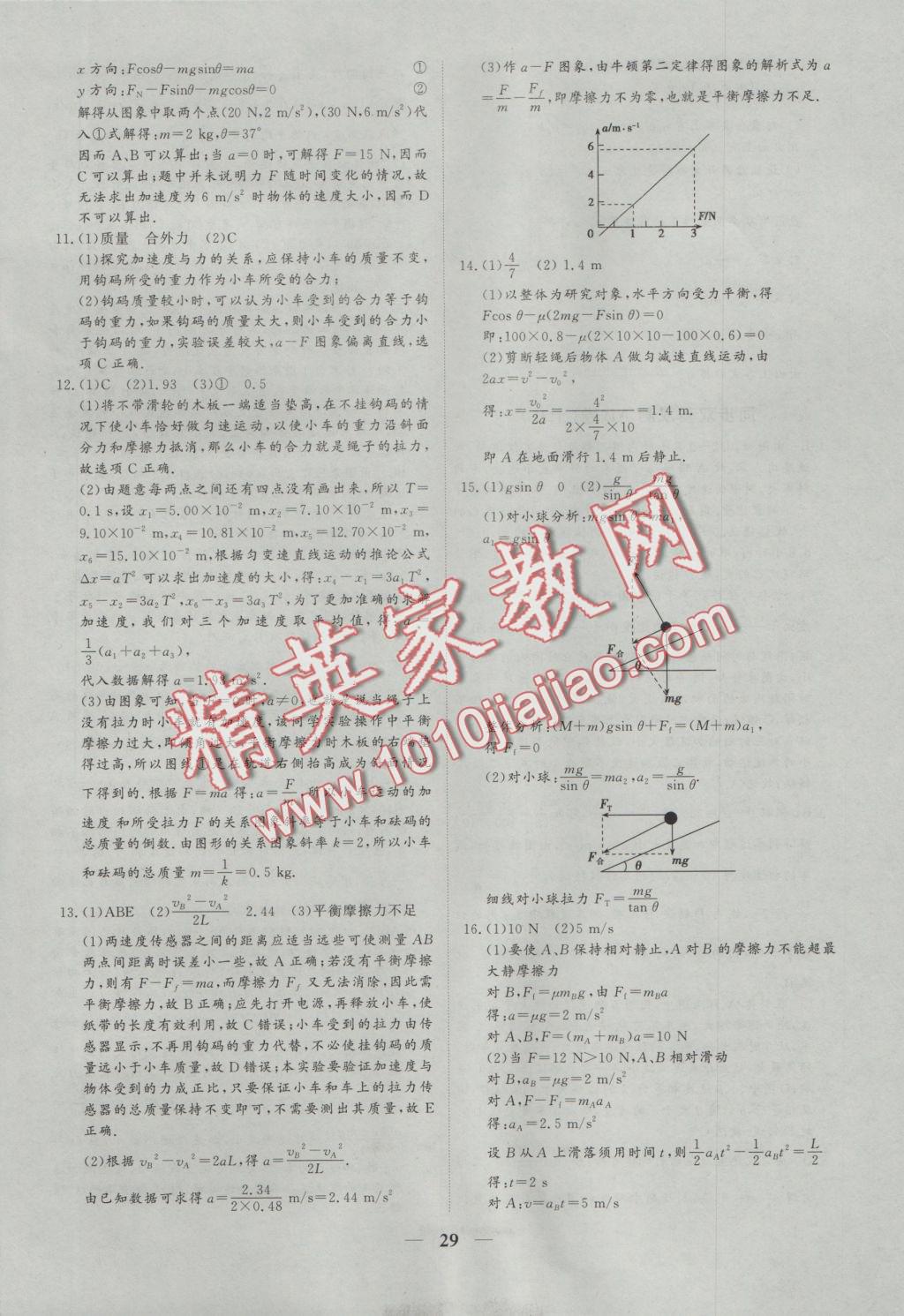 創(chuàng)新思維同步雙基雙測(cè)AB卷物理必修1 參考答案第29頁(yè)