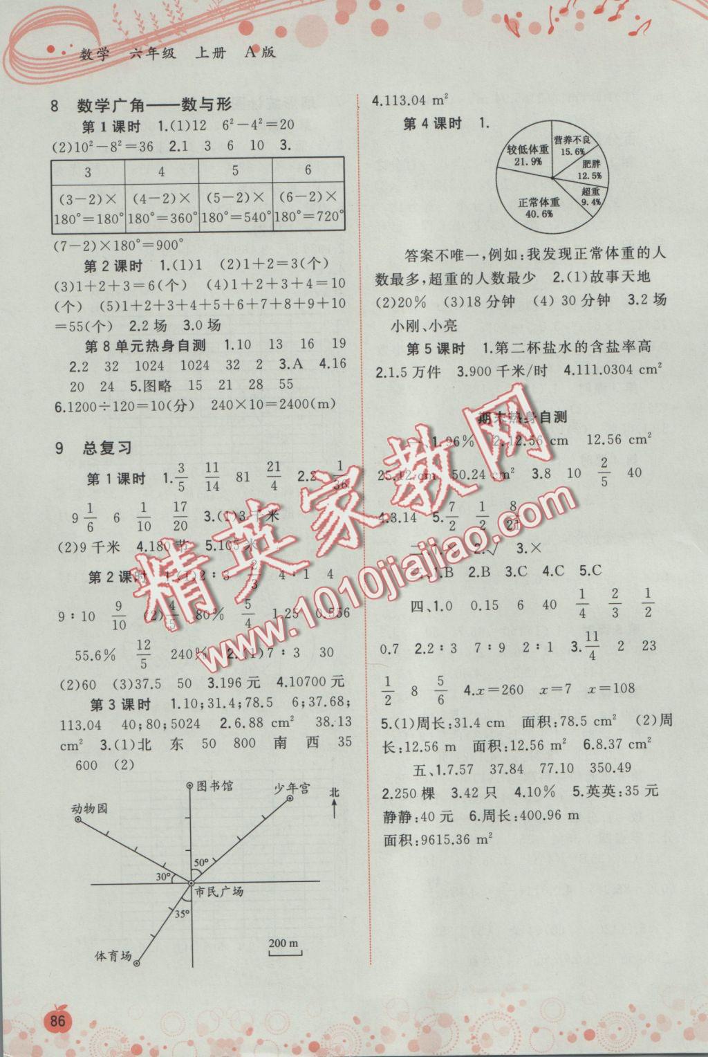 2016年新課程學(xué)習(xí)與測評同步學(xué)習(xí)六年級數(shù)學(xué)上冊A版 參考答案第6頁