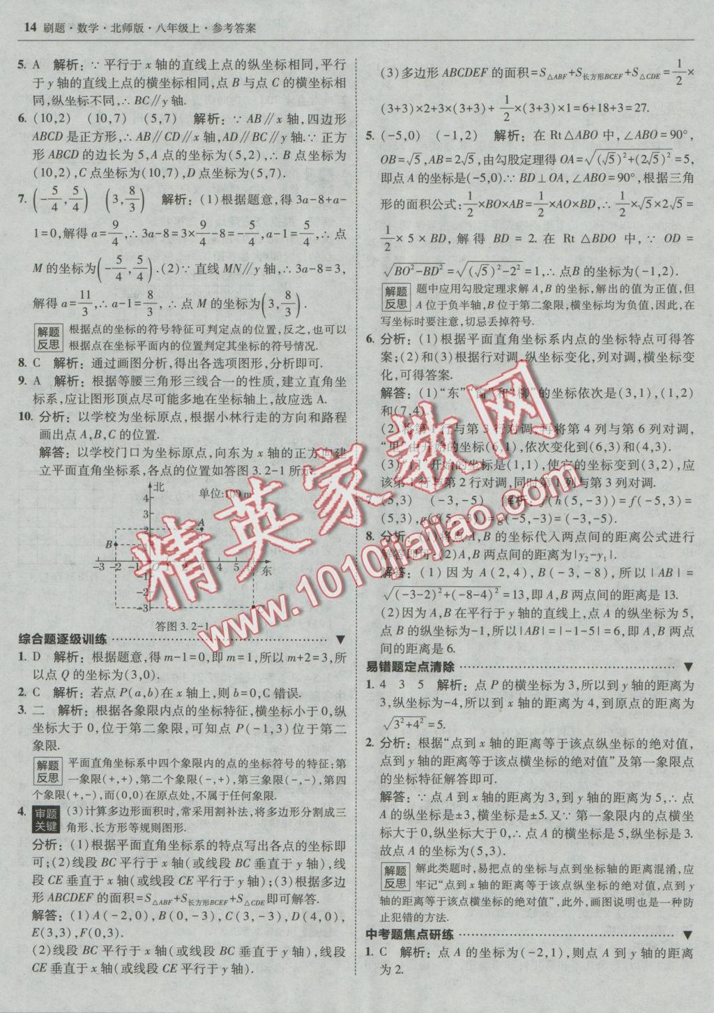 2016年北大綠卡刷題八年級數(shù)學(xué)上冊北師大版 參考答案第13頁