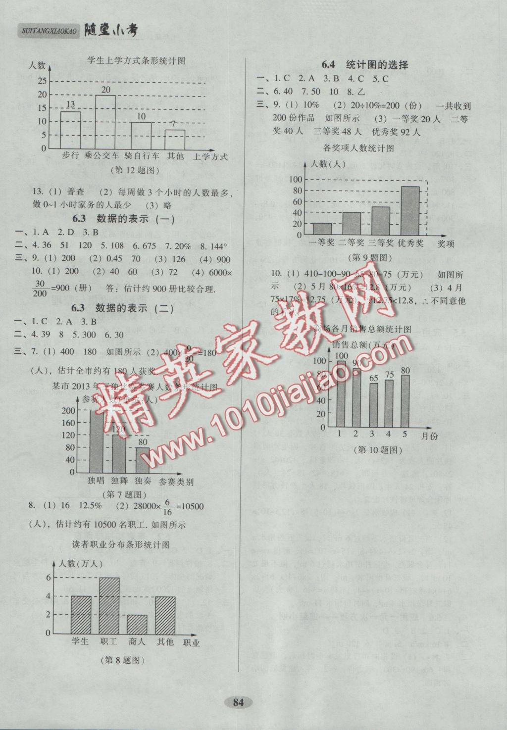 2016年隨堂小考七年級(jí)數(shù)學(xué)上冊(cè)北師大版 參考答案第6頁