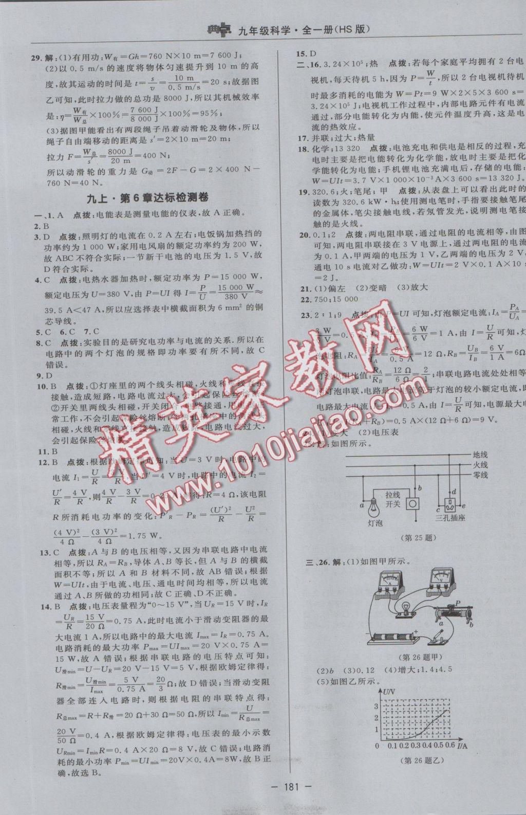 2016年綜合應用創(chuàng)新題典中點九年級科學全一冊華師大版 參考答案第5頁