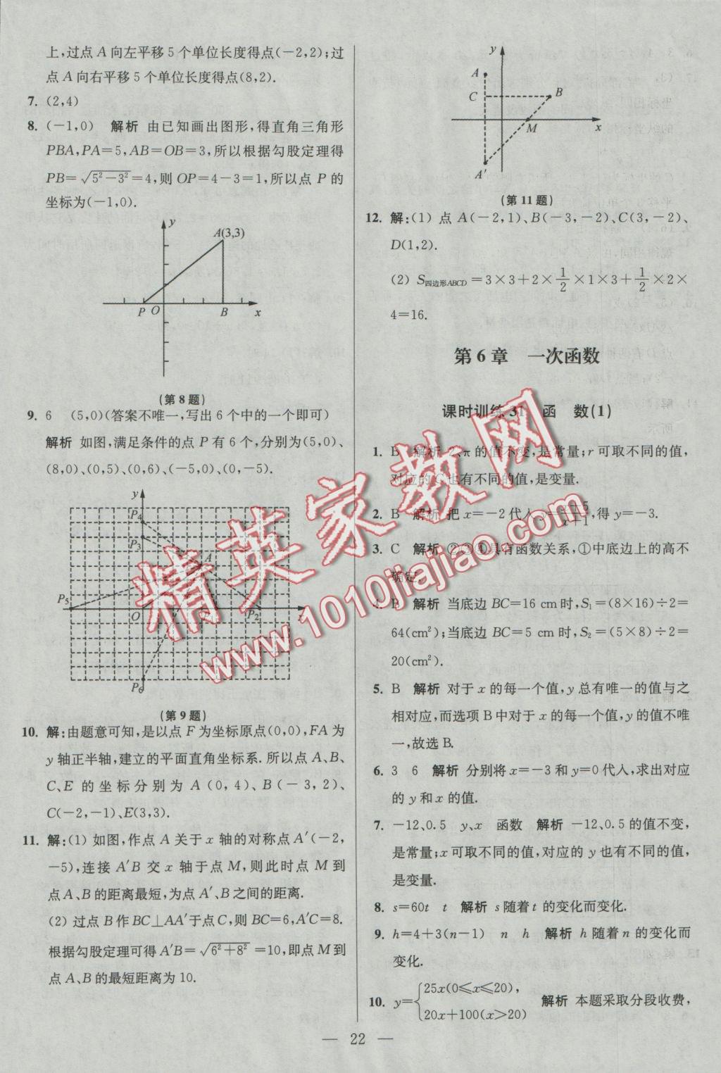 2016年初中數(shù)學(xué)小題狂做八年級(jí)上冊(cè)蘇科版基礎(chǔ)版 參考答案第22頁(yè)