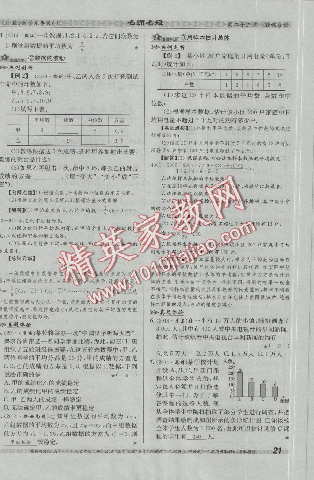 2016年優(yōu)學(xué)名師名題九年級數(shù)學(xué)上冊冀教版 第二十三章 數(shù)據(jù)分析第60頁