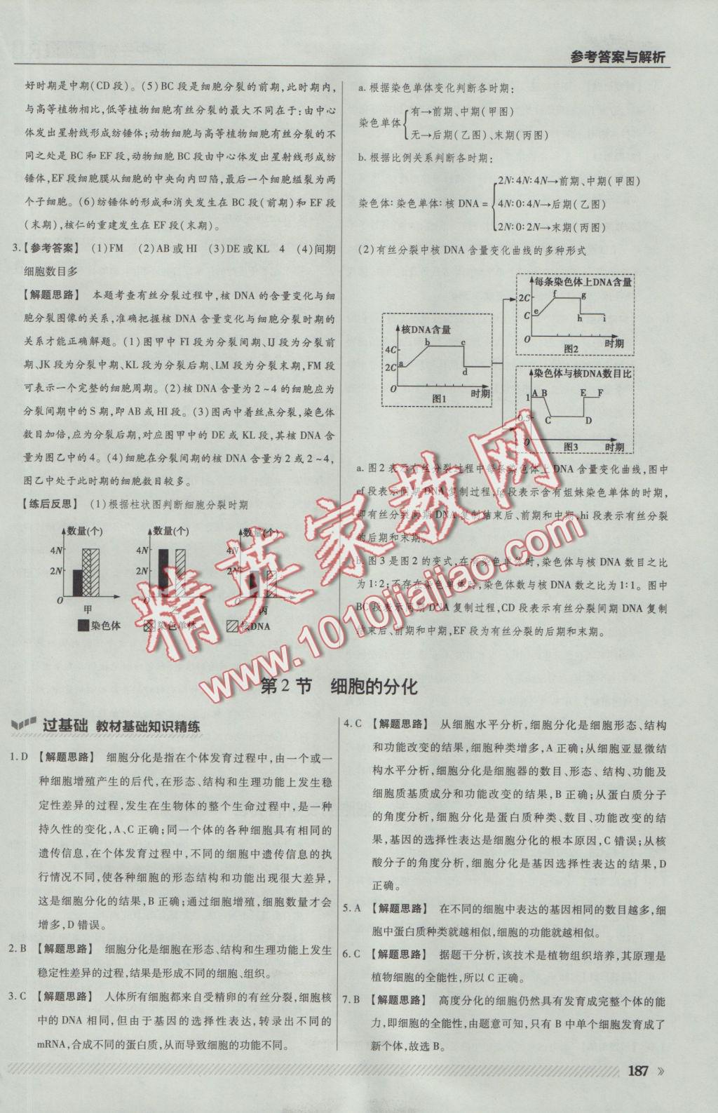 一遍過高中生物必修1人教版 參考答案第49頁