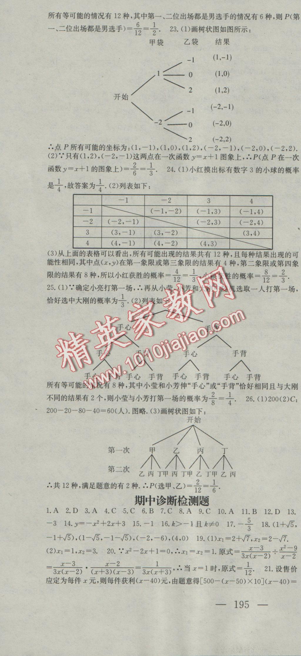 2016年名校零距離九年級數(shù)學(xué)上冊人教版 參考答案第40頁