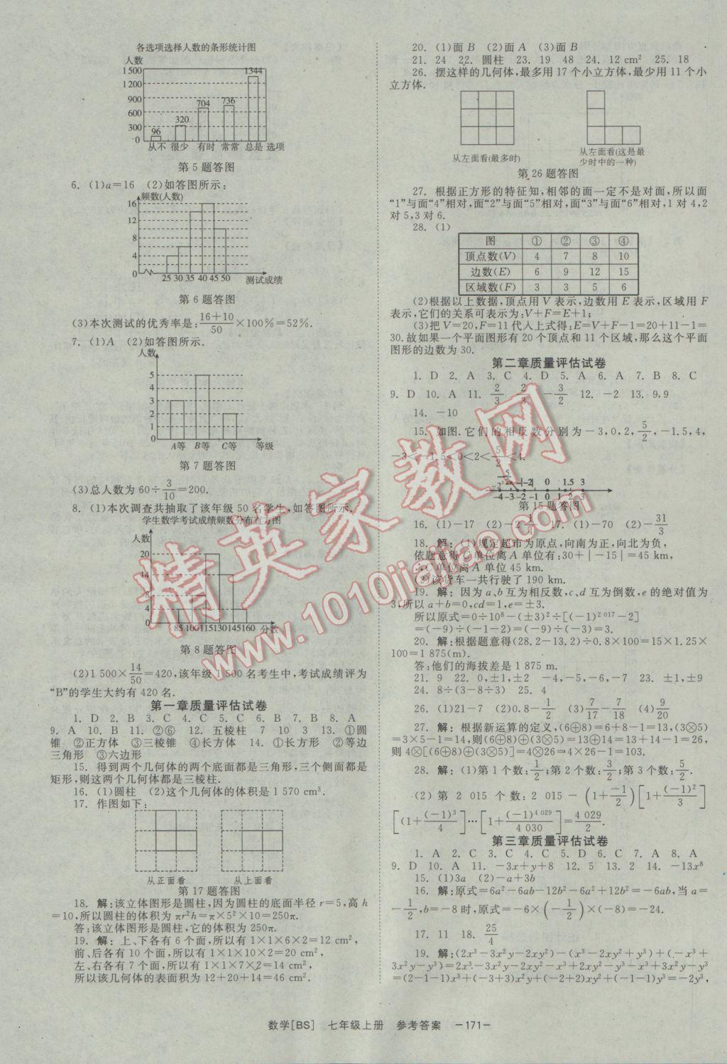 2016年全效学习七年级数学上册北师大版 参考答案第15页