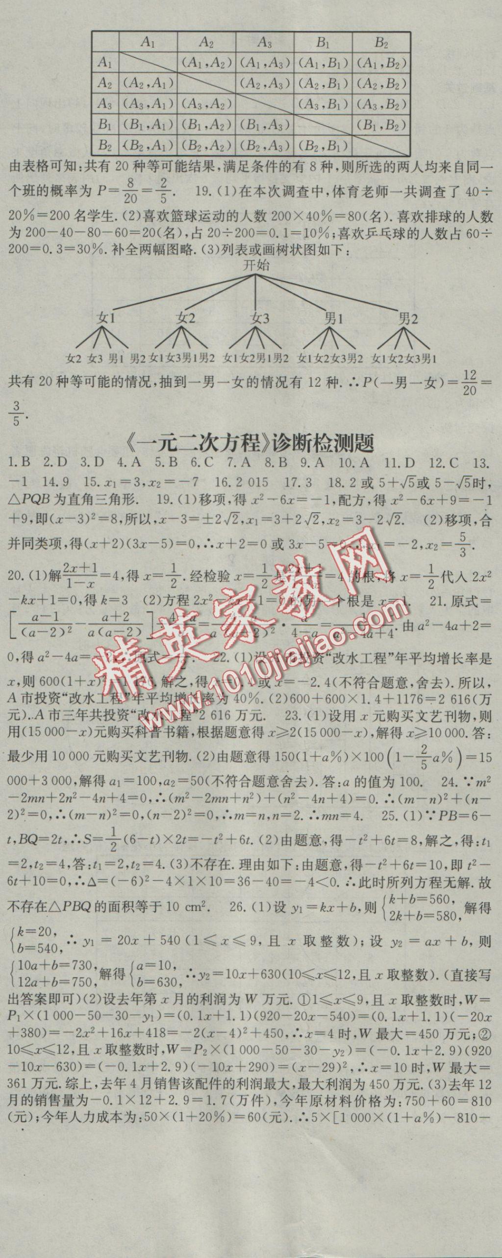 2016年名校零距離九年級數(shù)學上冊人教版 參考答案第35頁