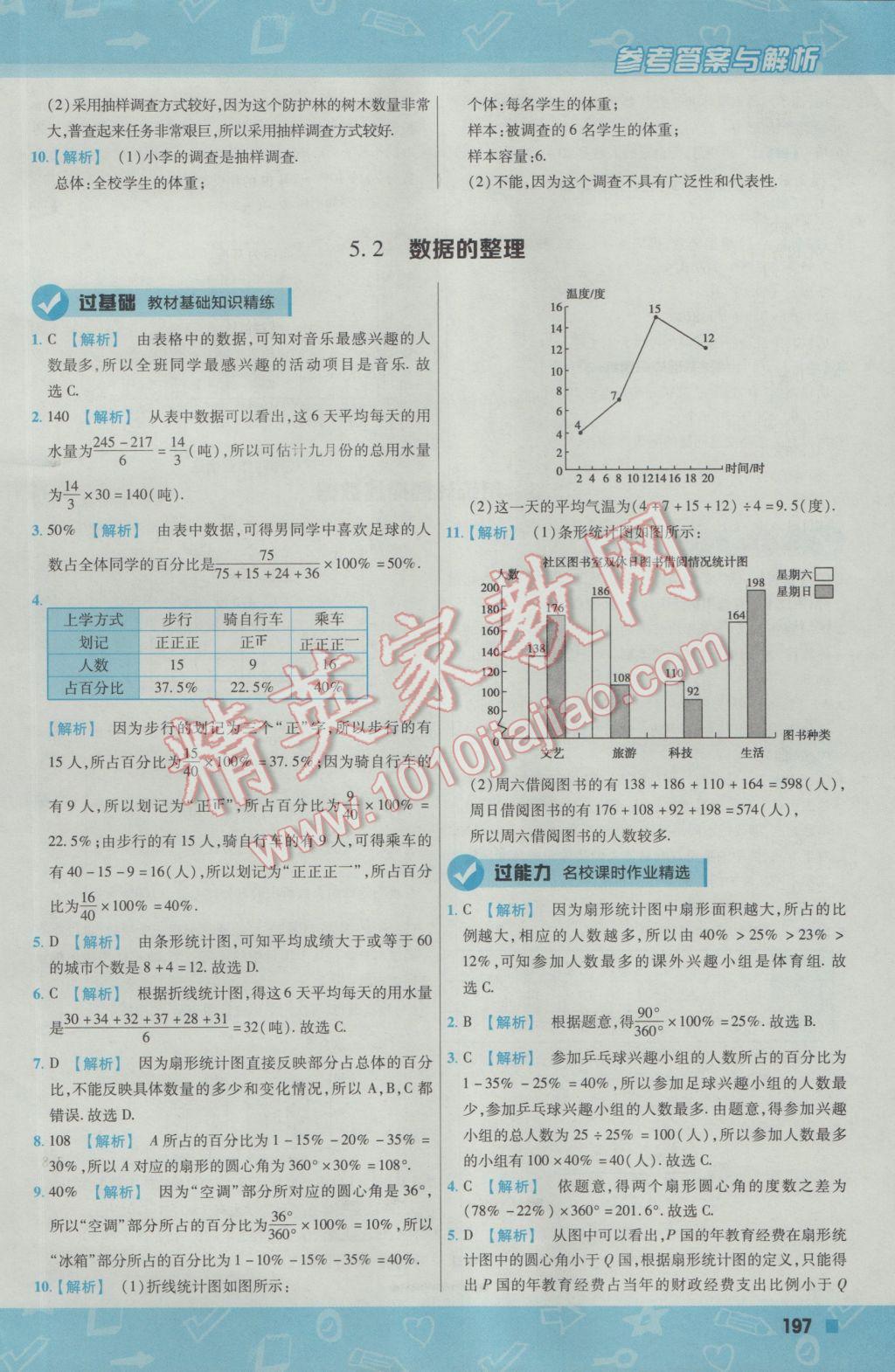 2016年一遍过初中数学七年级上册沪科版 参考答案第57页