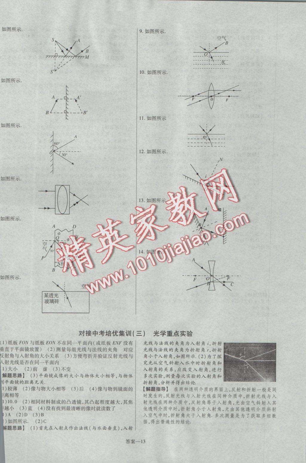 2016年金考卷活頁(yè)題選八年級(jí)物理上冊(cè)北師大版 參考答案第13頁(yè)