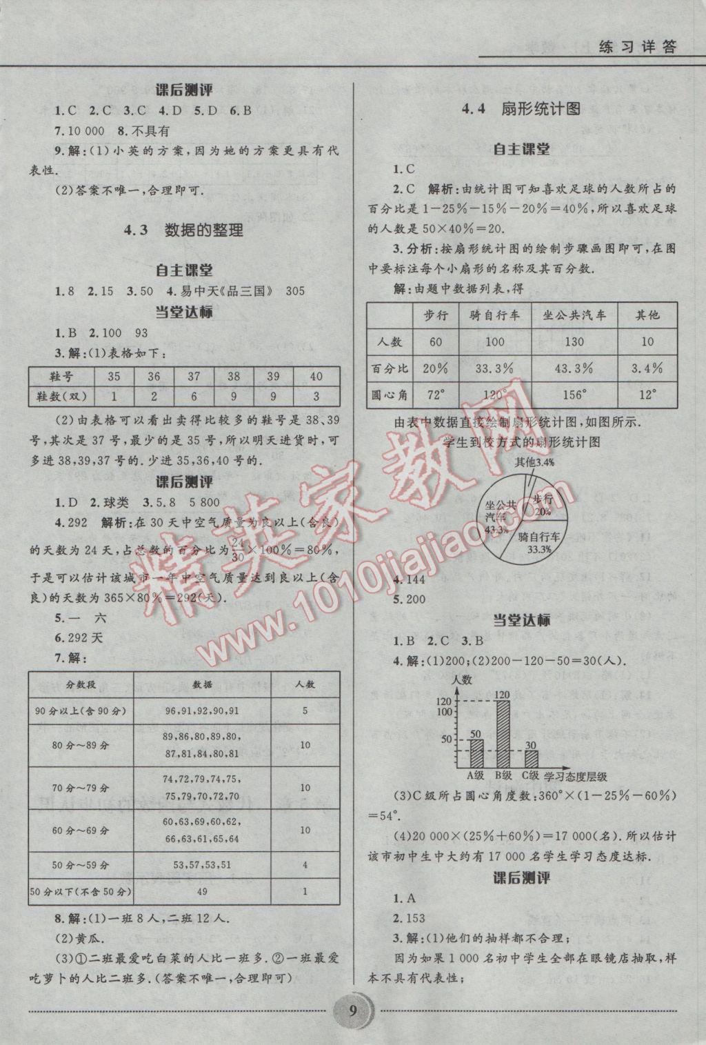 2016年夺冠百分百初中精讲精练七年级数学上册青岛版 参考答案第9页