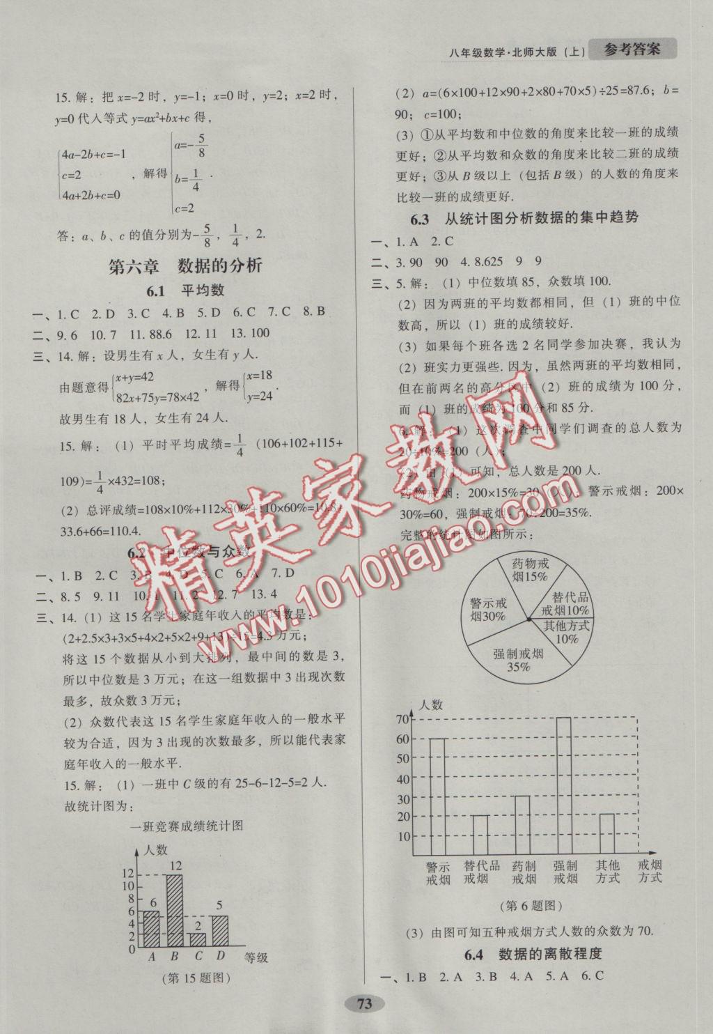 2016年隨堂小考八年級(jí)數(shù)學(xué)上冊(cè)北師大版 參考答案第7頁(yè)