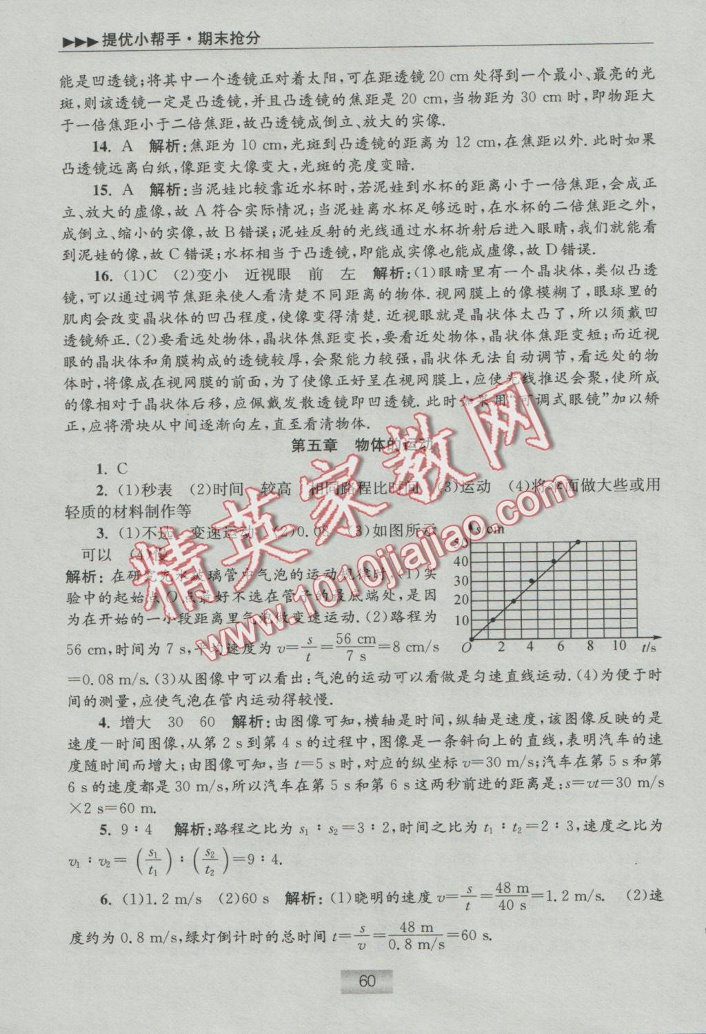 2016年初中物理小题狂做八年级上册苏科版提优版 提优小帮手答案第8页