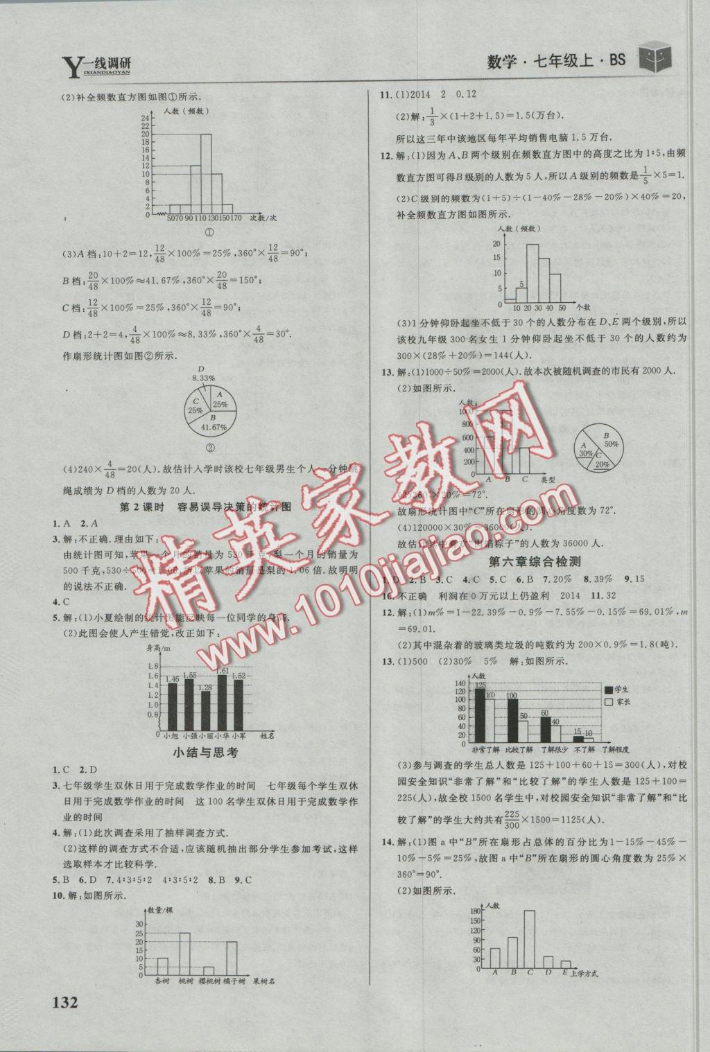 2016年一線調(diào)研學(xué)業(yè)測評七年級數(shù)學(xué)上冊北師大版 參考答案第14頁