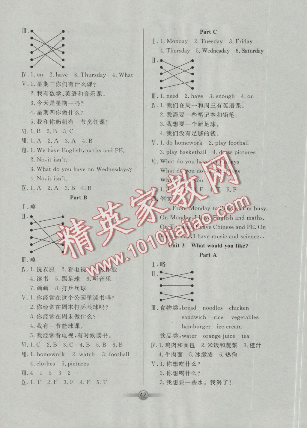 2016年小學(xué)生核心課堂五年級(jí)英語(yǔ)上冊(cè)人教PEP版 參考答案第2頁(yè)