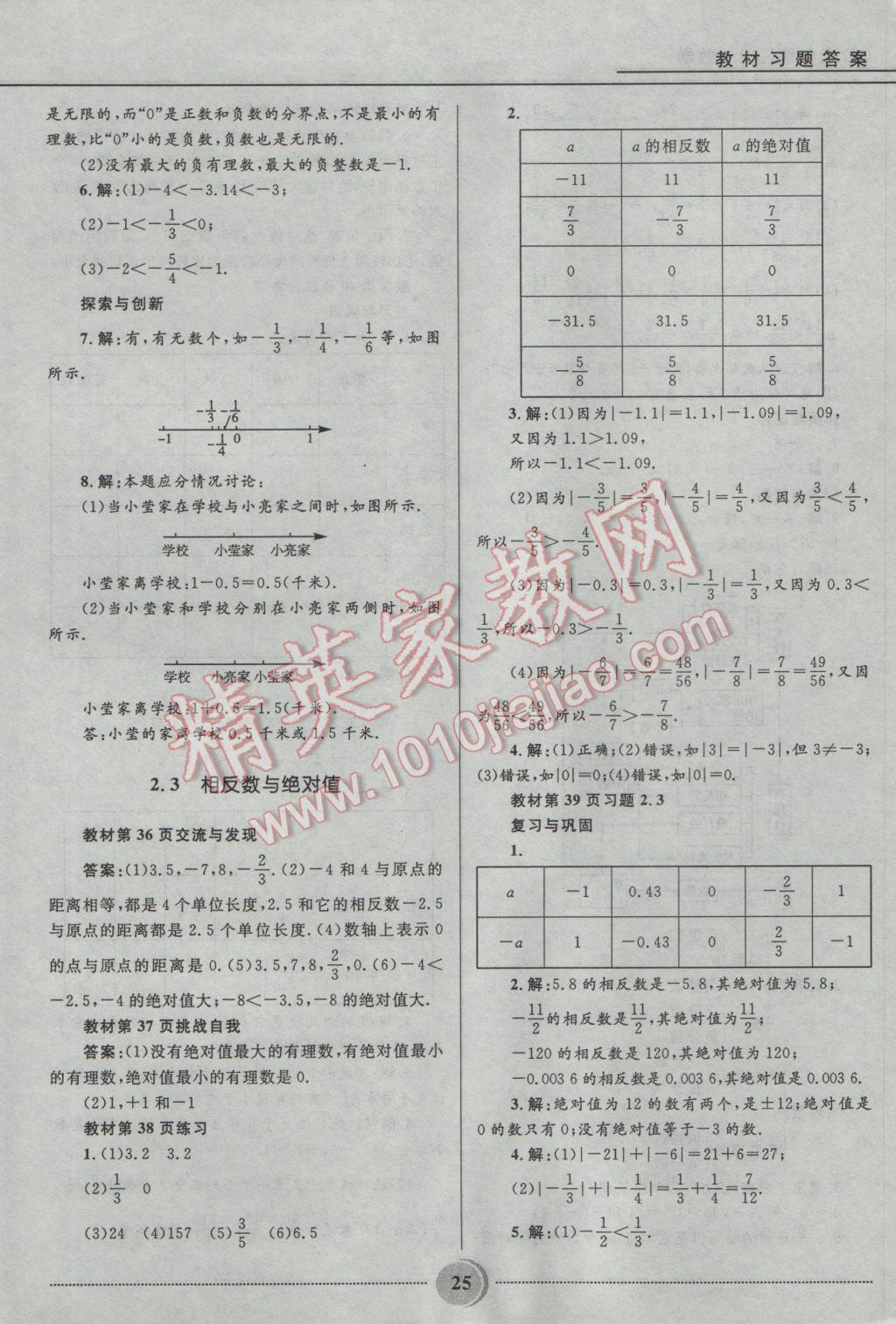 2016年夺冠百分百初中精讲精练七年级数学上册青岛版 参考答案第24页