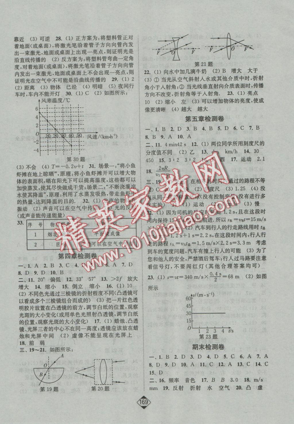 2016年輕松作業(yè)本八年級物理上冊江蘇版 參考答案第11頁