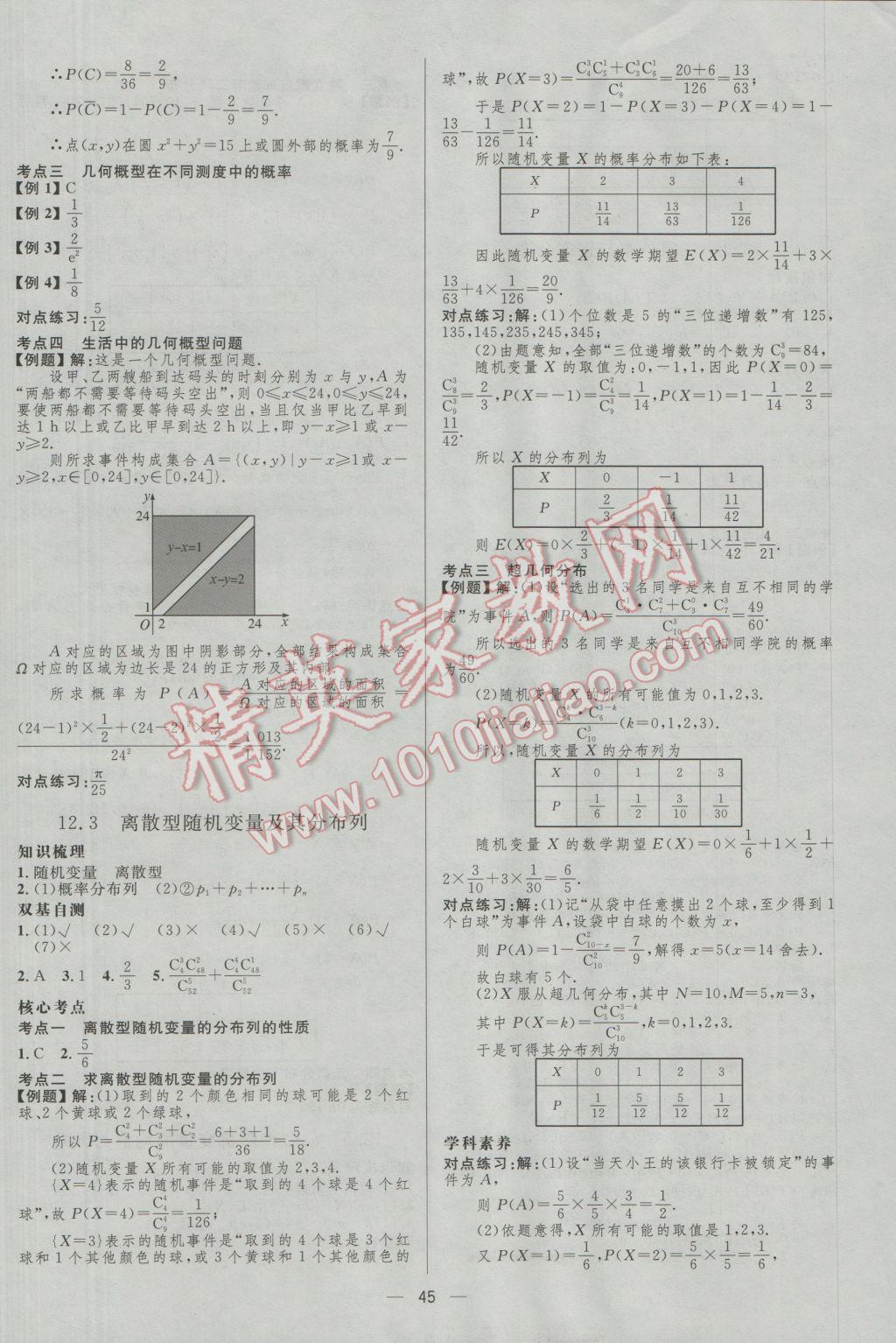 2017年高中總復(fù)習(xí)優(yōu)化設(shè)計(jì)理科數(shù)學(xué)人教A版 參考答案第45頁