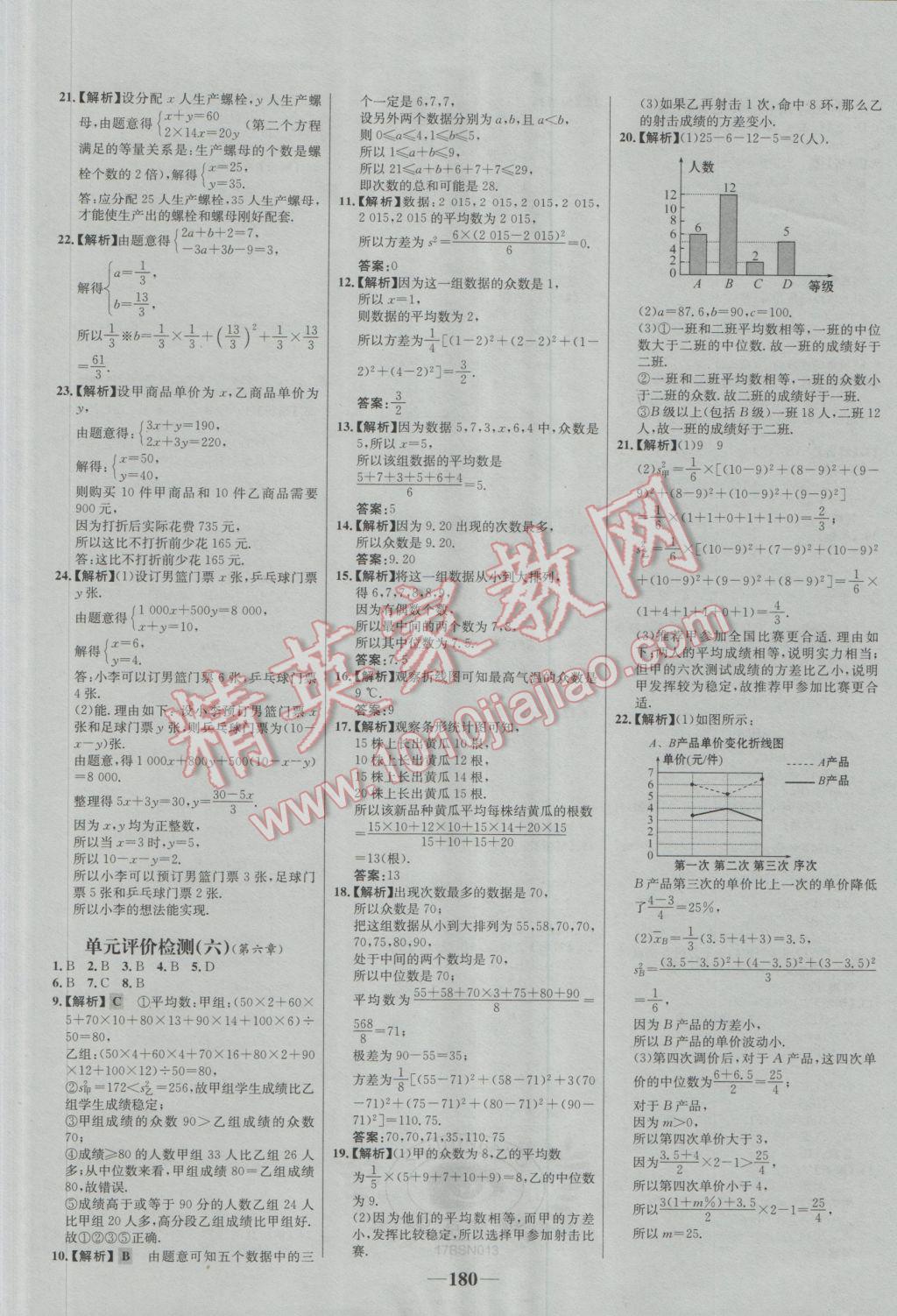 2016年世纪金榜百练百胜八年级数学上册B1 参考答案第26页