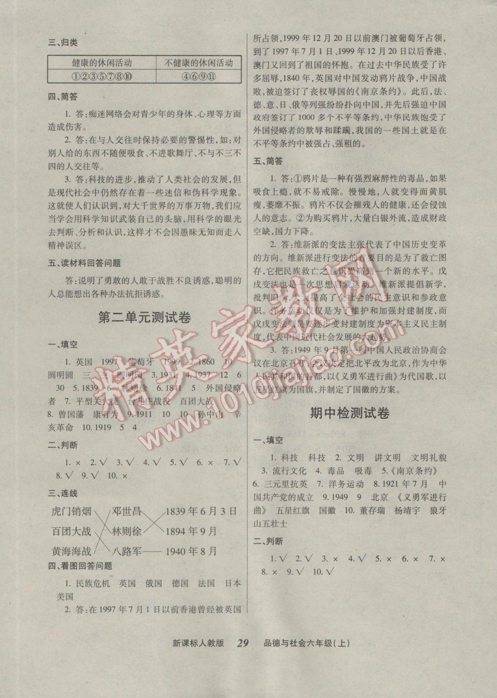 2016年優(yōu)效學(xué)習(xí)練創(chuàng)考六年級(jí)品德與社會(huì)上冊(cè)人教版 參考答案第5頁(yè)