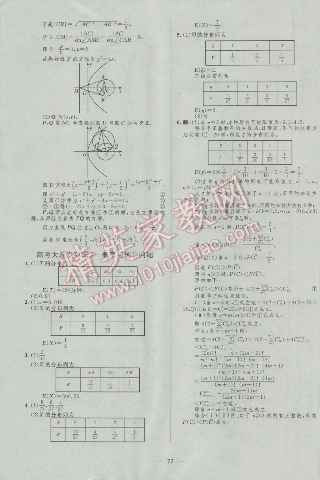 2017年高中總復(fù)習(xí)優(yōu)化設(shè)計(jì)理科數(shù)學(xué)人教A版 參考答案第72頁