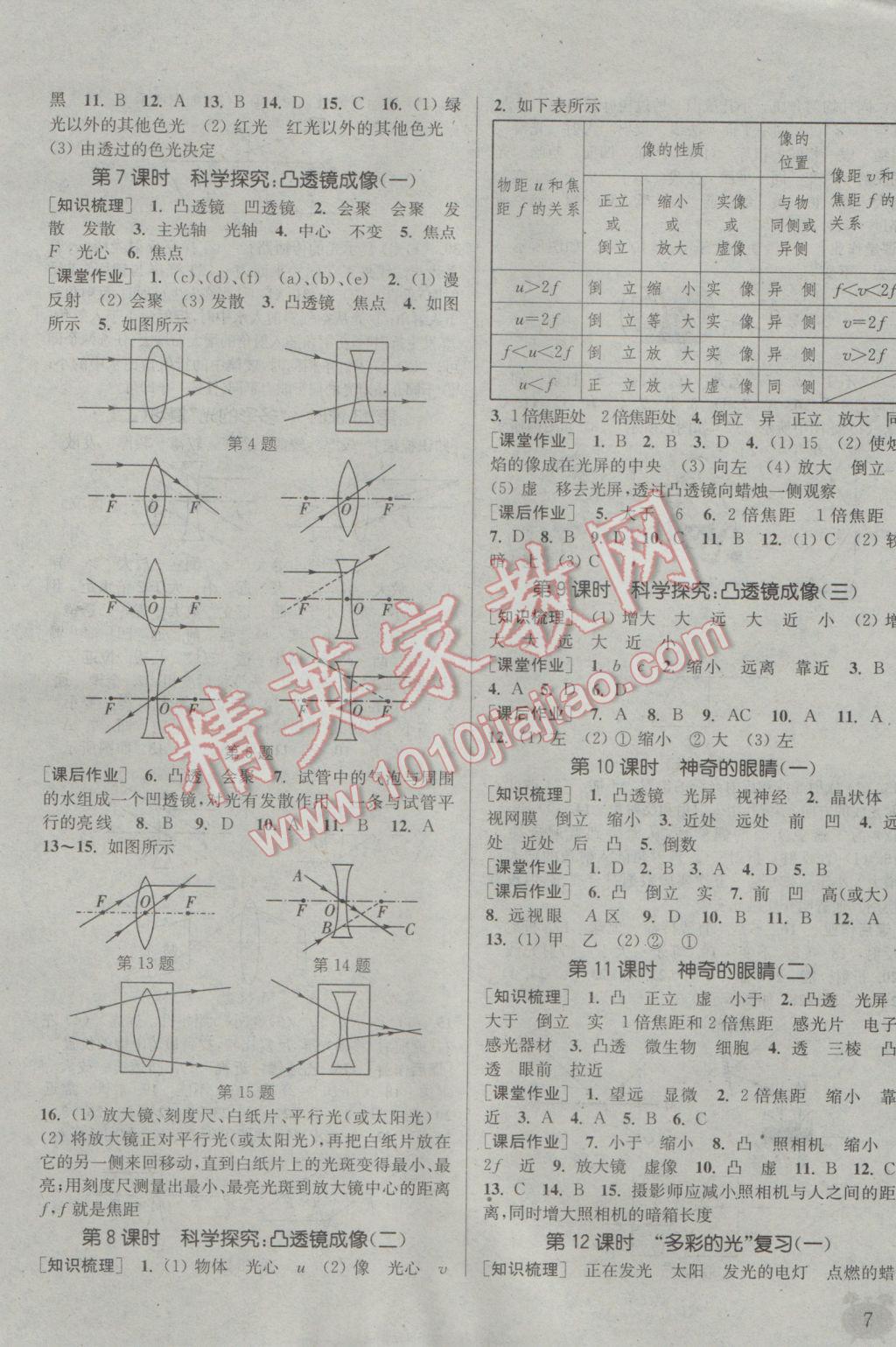 2016年通城學典課時作業(yè)本八年級物理上冊滬科版 參考答案第6頁