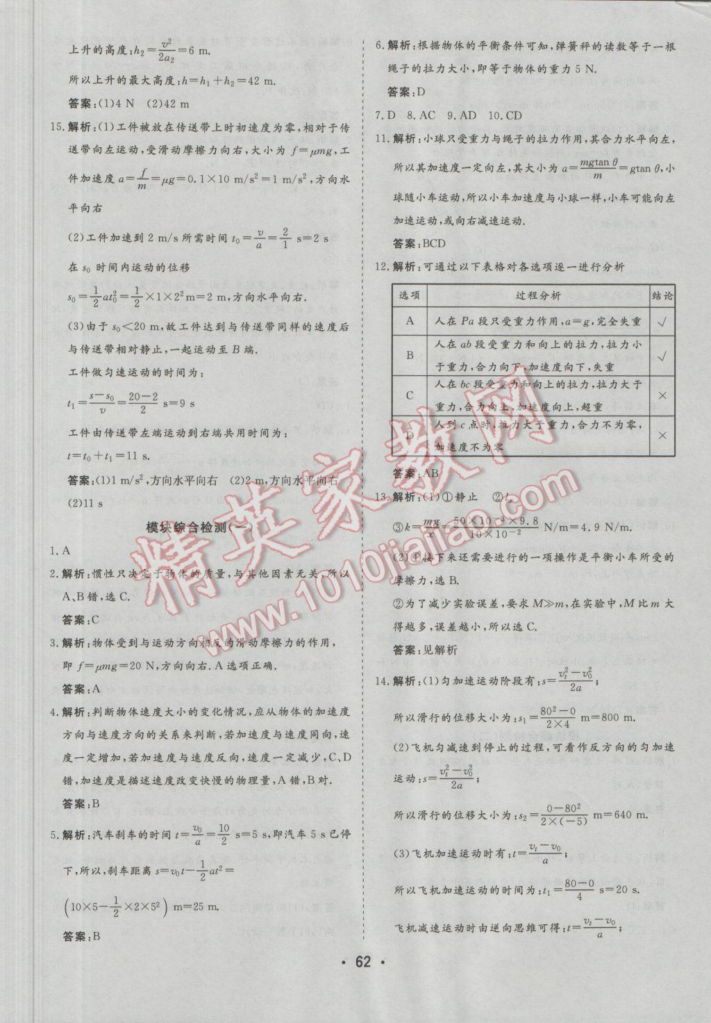 金版學(xué)案高中同步輔導(dǎo)與檢測物理必修1粵教版 參考答案第38頁